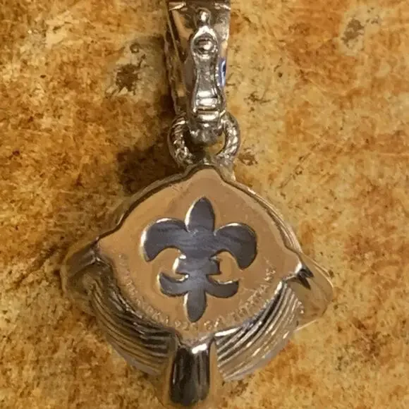 Judith Ripka Pendant/Enhancer Sterling Silver, Blue Lace Agate & CZ's Diamonique - Picture 8 of 8